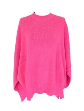 Free People Easy Street Oversized Pink Long Sleeve Tunic Sweater L